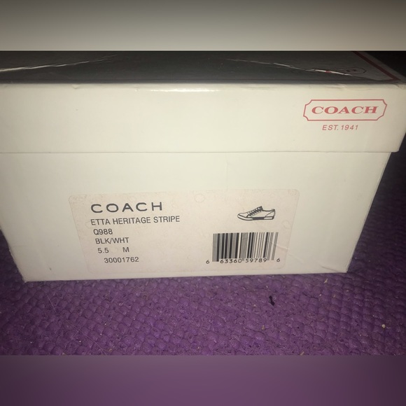 COACH *Authentic* 5.5 ETTA Heritage Stripe Blk/Wht Signature sneakers - Picture 13 of 13